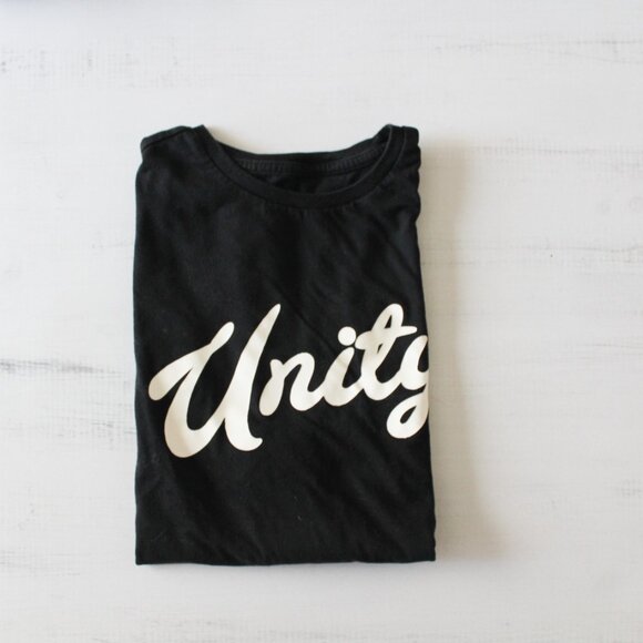 Goodfellow & Co Basic Black T-Shirt Tee Mens Size Medium - "UNITY" - Picture 3 of 6